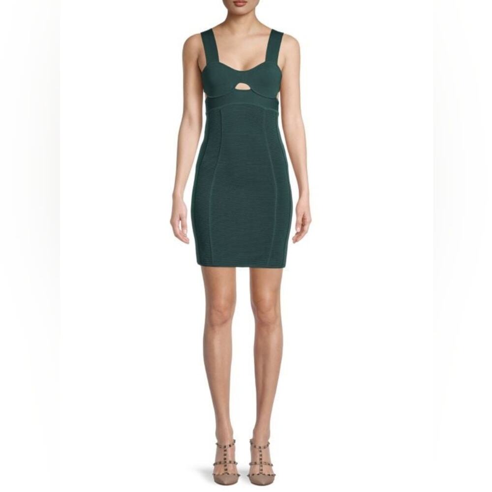 Herve Leger bandage green bodycon dress size large